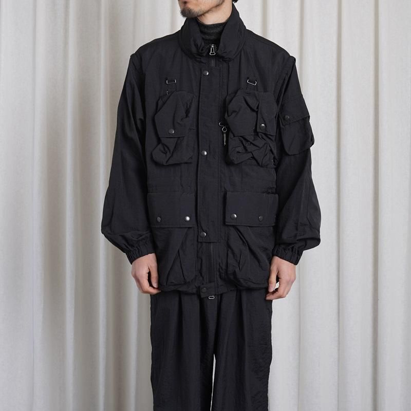 25S/SۡYOKE 衼 NYLON MULTI POCKETS DETACHABLE UTILITY BLOUSON / BLACK 