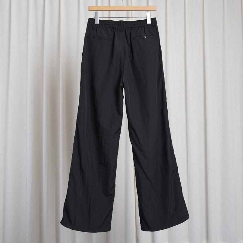 25S/SۡYOKE  衼NYLON 3PLEATED WIDE-LEG EASY TROUSERS / BLACK