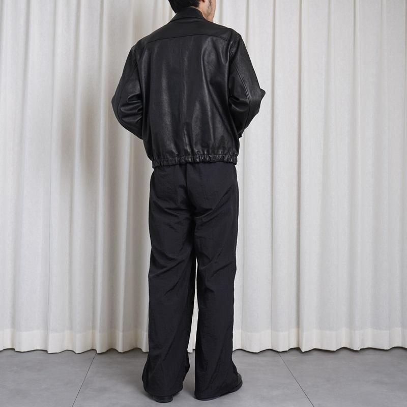 25S/SۡYOKE  衼NYLON 3PLEATED WIDE-LEG EASY TROUSERS / BLACK