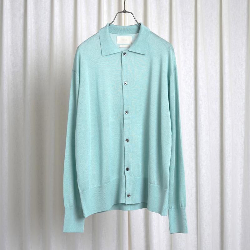 【25S/S】【YOKE ヨーク】SILK CASHMERE SHEER SHIRT CARDIGAN / MIST GREEN
