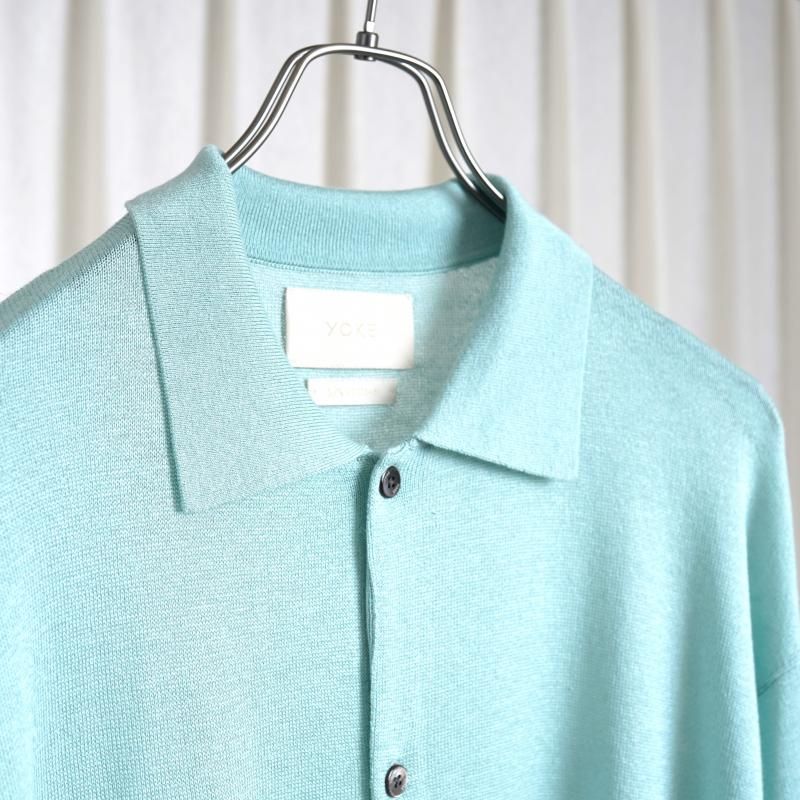 25S/SۡYOKE 衼SILK CASHMERE SHEER SHIRT CARDIGAN / MIST GREEN