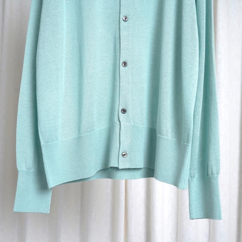 25S/SۡYOKE 衼SILK CASHMERE SHEER SHIRT CARDIGAN / MIST GREEN