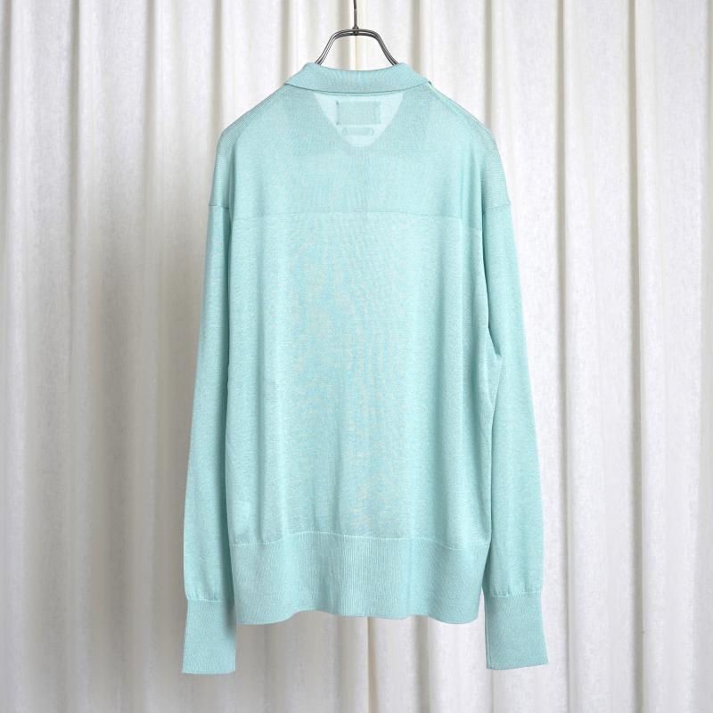 25S/SۡYOKE 衼SILK CASHMERE SHEER SHIRT CARDIGAN / MIST GREEN