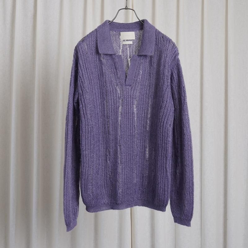 【25S/S】【YOKE ヨーク】SILK MOHAIR SKIPPER SWEATER / LAVENDER