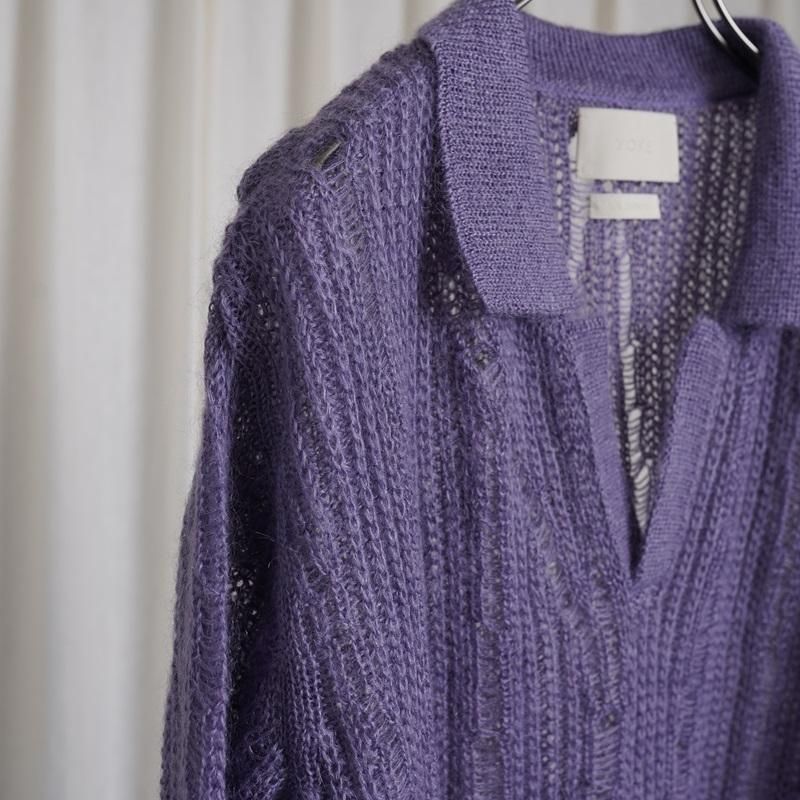 25S/SۡYOKE 衼SILK MOHAIR SKIPPER SWEATER / LAVENDER