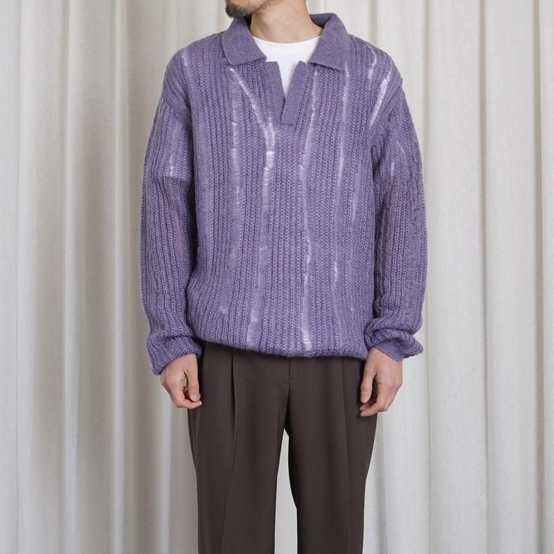 25S/SۡYOKE 衼SILK MOHAIR SKIPPER SWEATER / LAVENDER