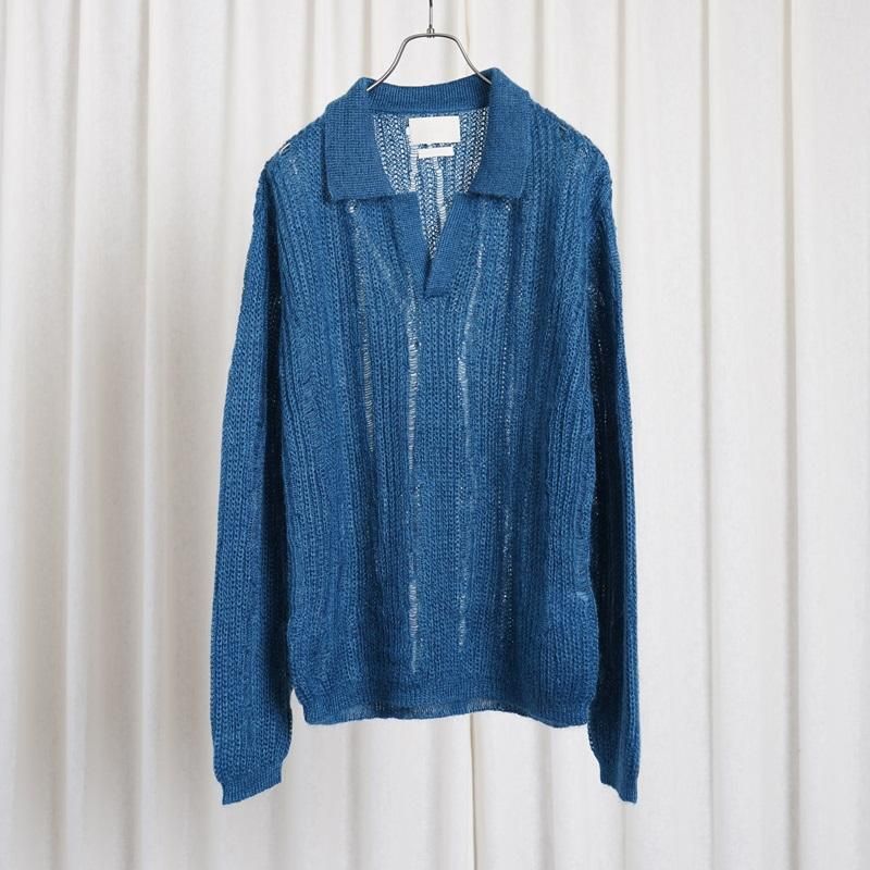 25S/SۡYOKE 衼SILK MOHAIR SKIPPER SWEATER / PEACOCK
