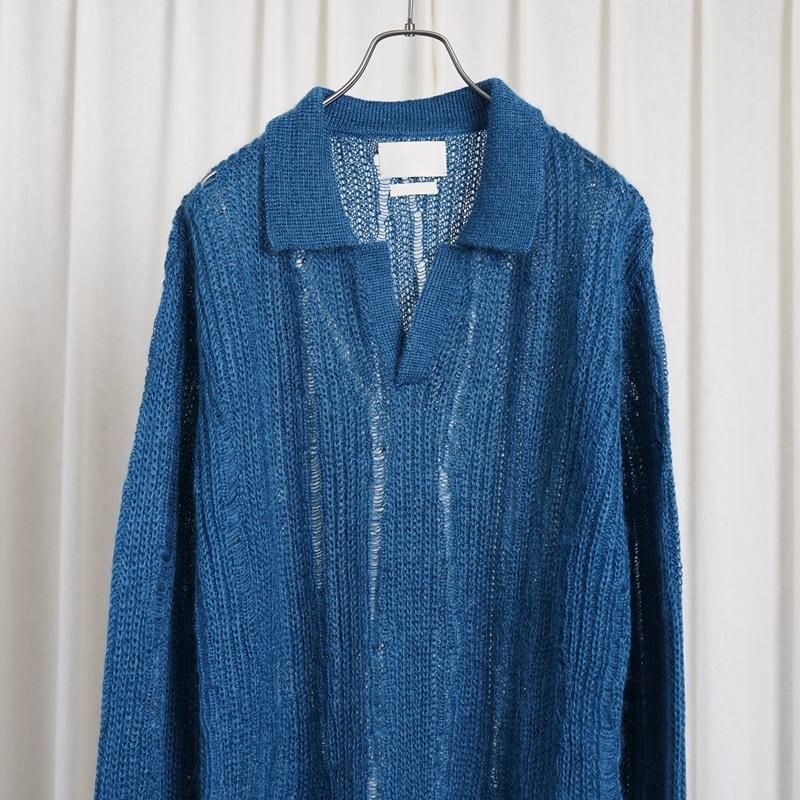 25S/SۡYOKE 衼SILK MOHAIR SKIPPER SWEATER / PEACOCK