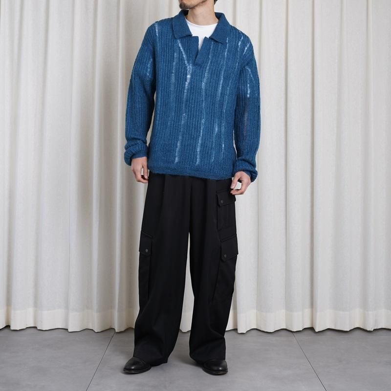 25S/SۡYOKE 衼SILK MOHAIR SKIPPER SWEATER / PEACOCK
