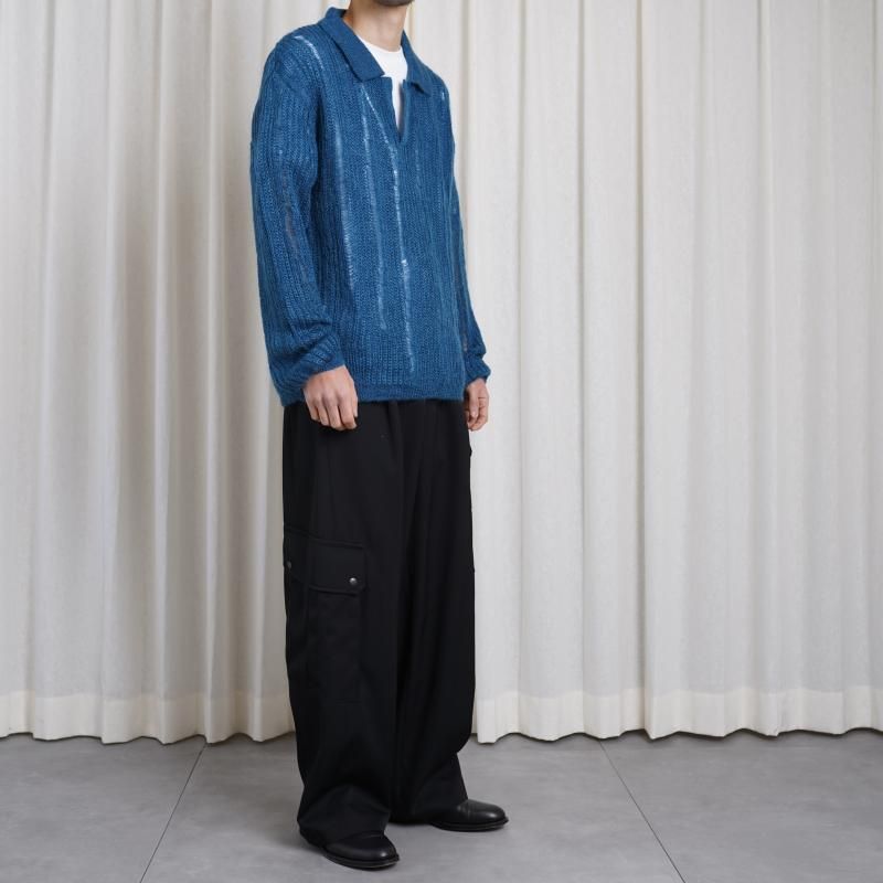 25S/SۡYOKE 衼SILK MOHAIR SKIPPER SWEATER / PEACOCK