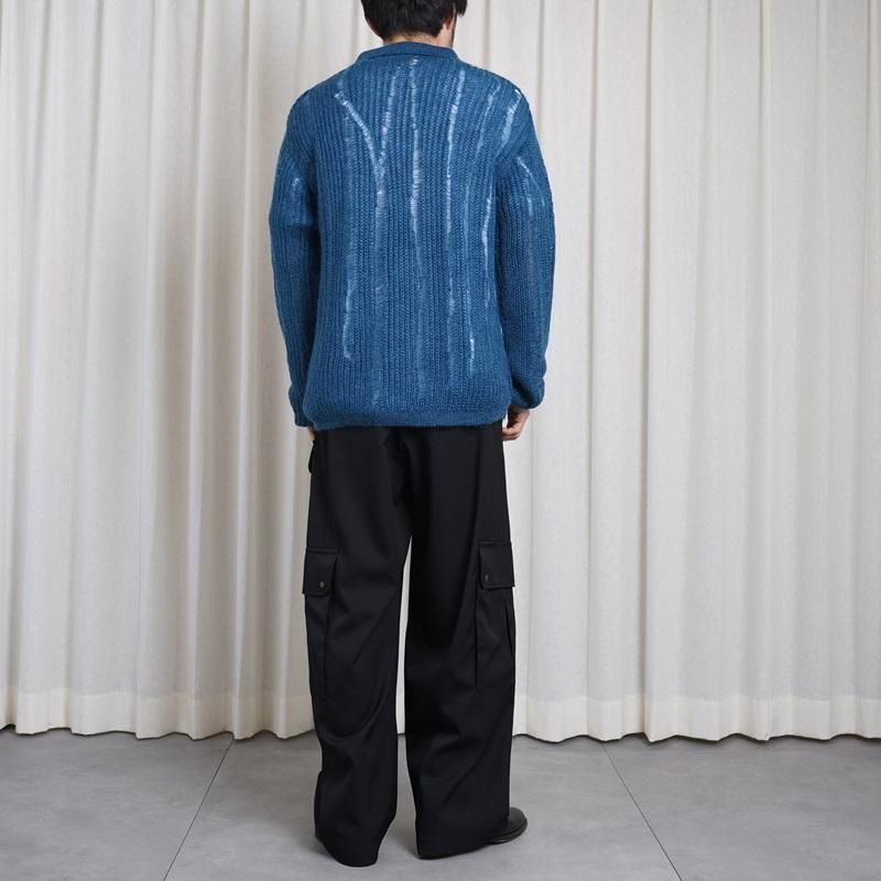 25S/SۡYOKE 衼SILK MOHAIR SKIPPER SWEATER / PEACOCK
