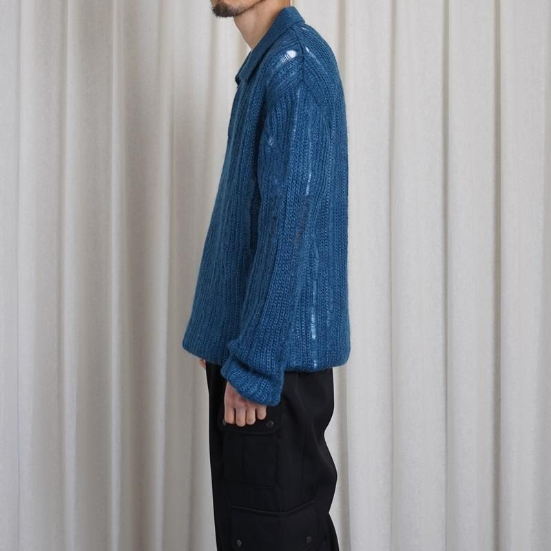 25S/SۡYOKE 衼SILK MOHAIR SKIPPER SWEATER / PEACOCK