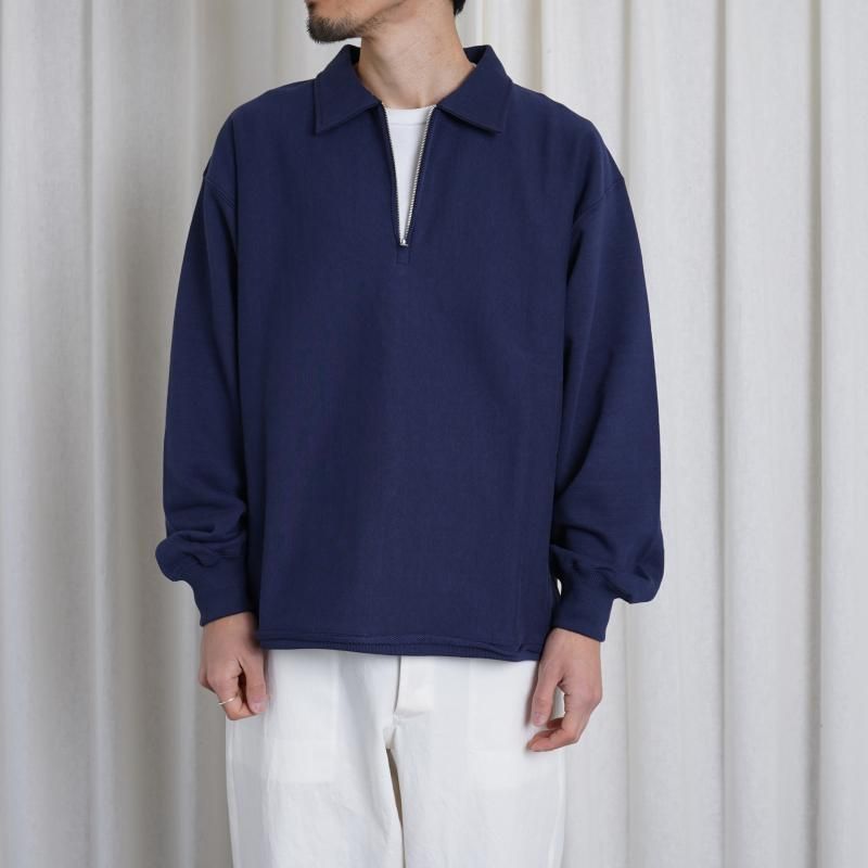 25S/SۡULTERIOR ƥꥢ FADED SILKY TERRY RW HALF ZIP P/O / FADED NAVY
