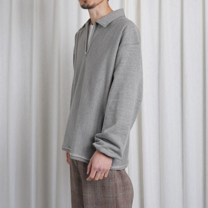 25S/SۡULTERIOR ƥꥢ FADED SILKY TERRY RW HALF ZIP P/O / HEATHER GREIGE
