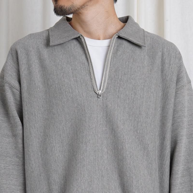 25S/SۡULTERIOR ƥꥢ FADED SILKY TERRY RW HALF ZIP P/O / HEATHER GREIGE
