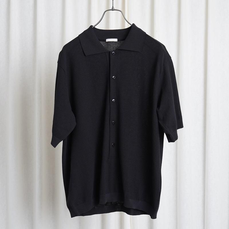 25S/S ULTERIOR ƥꥢ TWISTED COTTON KNIT P/S / BLACK