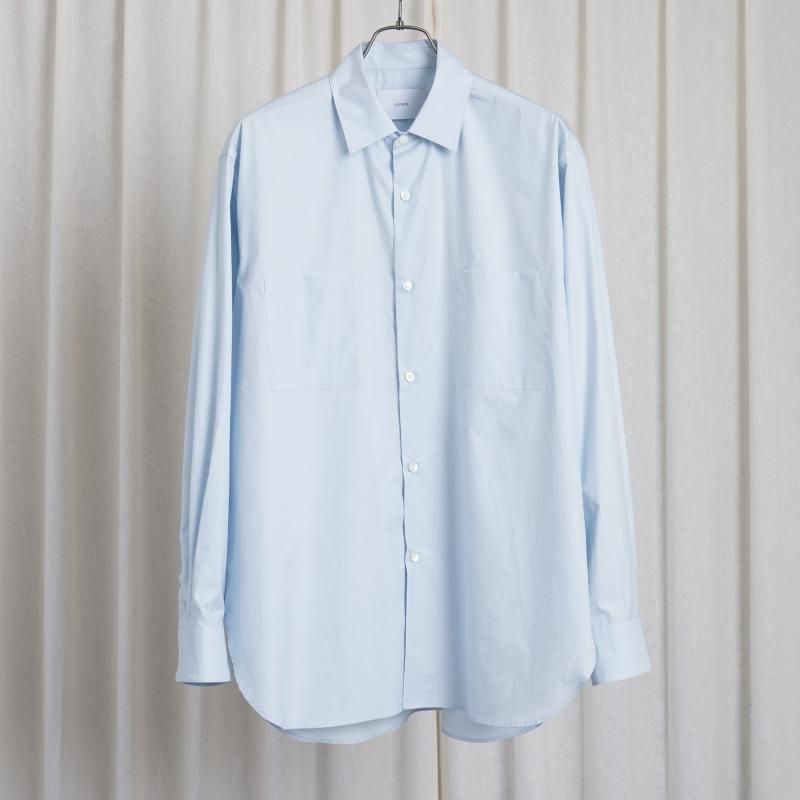 25S/Sۡssstein 奿 OVERSIZED DOWN PAT SHIRT / OFF BLUE