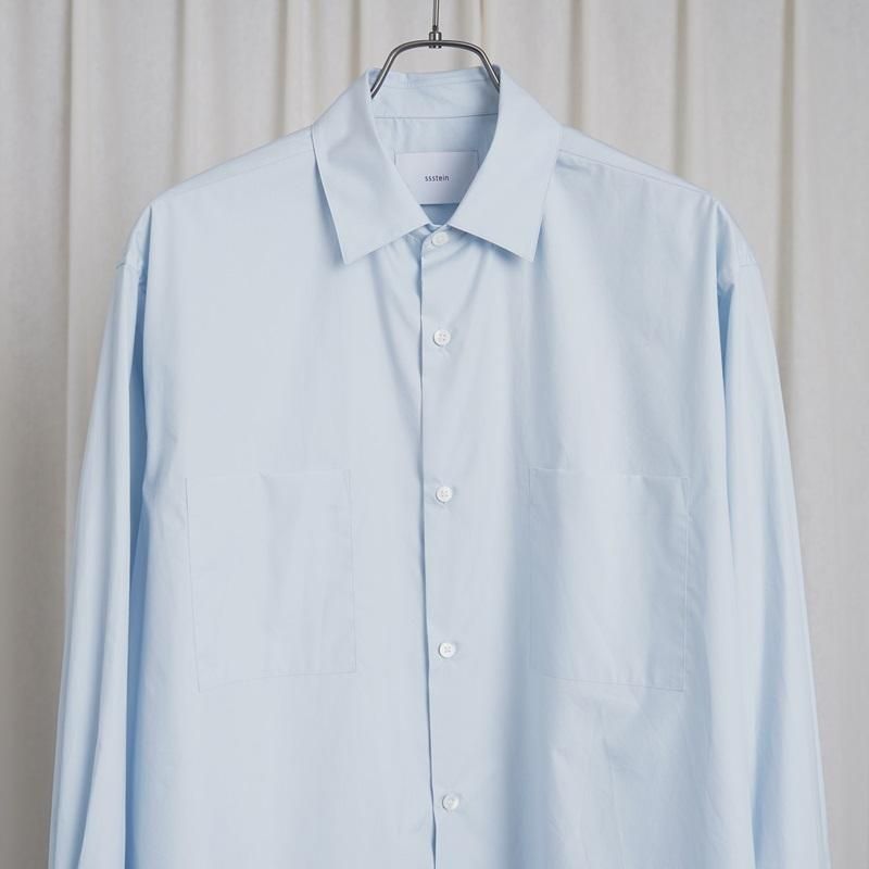 25S/Sۡssstein 奿 OVERSIZED DOWN PAT SHIRT / OFF BLUE