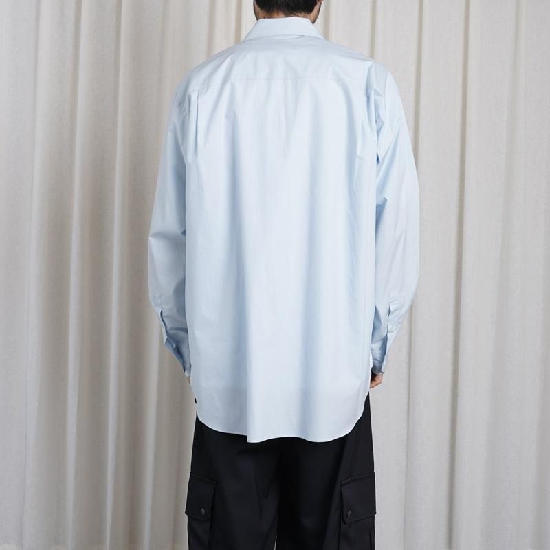 25S/Sۡssstein 奿 OVERSIZED DOWN PAT SHIRT / OFF BLUE