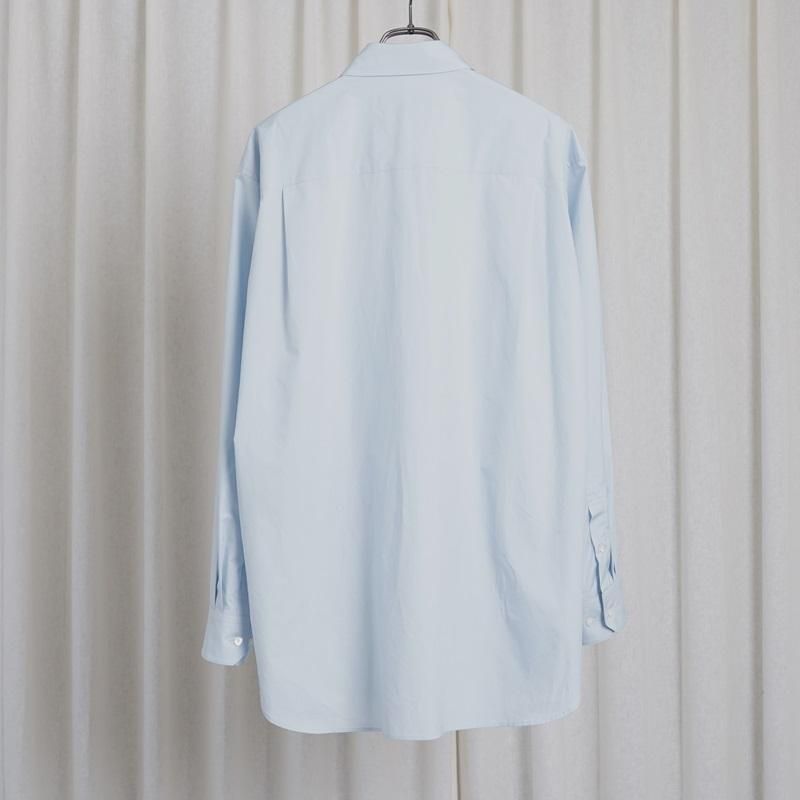 25S/Sۡssstein 奿 OVERSIZED DOWN PAT SHIRT / OFF BLUE
