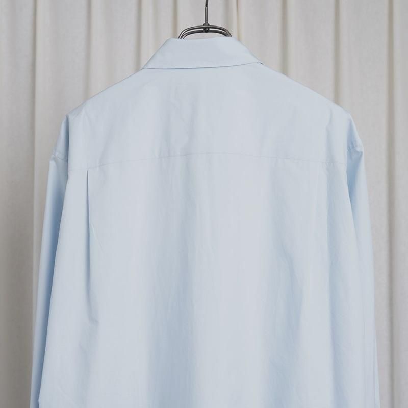 25S/Sۡssstein 奿 OVERSIZED DOWN PAT SHIRT / OFF BLUE
