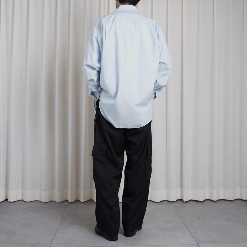 25S/Sۡssstein 奿 OVERSIZED DOWN PAT SHIRT / OFF BLUE