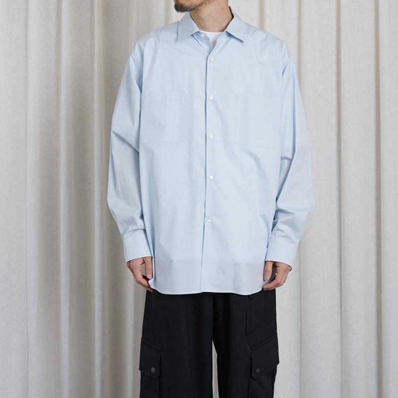 25S/Sۡssstein 奿 OVERSIZED DOWN PAT SHIRT / OFF BLUE