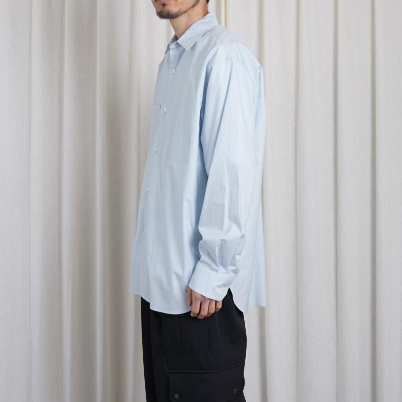 25S/Sۡssstein 奿 OVERSIZED DOWN PAT SHIRT / OFF BLUE