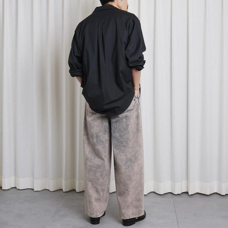 25S/SۡYOKE  衼BLEACHE&OVER DYE DENIM WIDE-LEG BUGGY PANTS / PINK