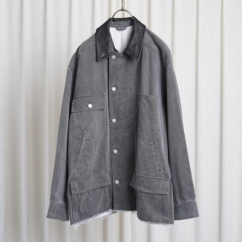 25S/SۡYOKE 衼 COTTON CUT-OFF COVERALL JACKET / GRAY