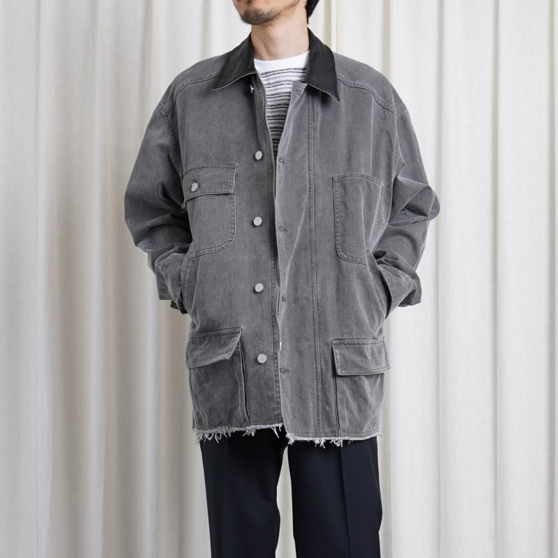 25S/SۡYOKE 衼 COTTON CUT-OFF COVERALL JACKET / GRAY