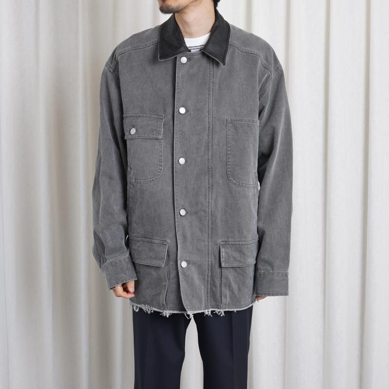 25S/SۡYOKE 衼 COTTON CUT-OFF COVERALL JACKET / GRAY