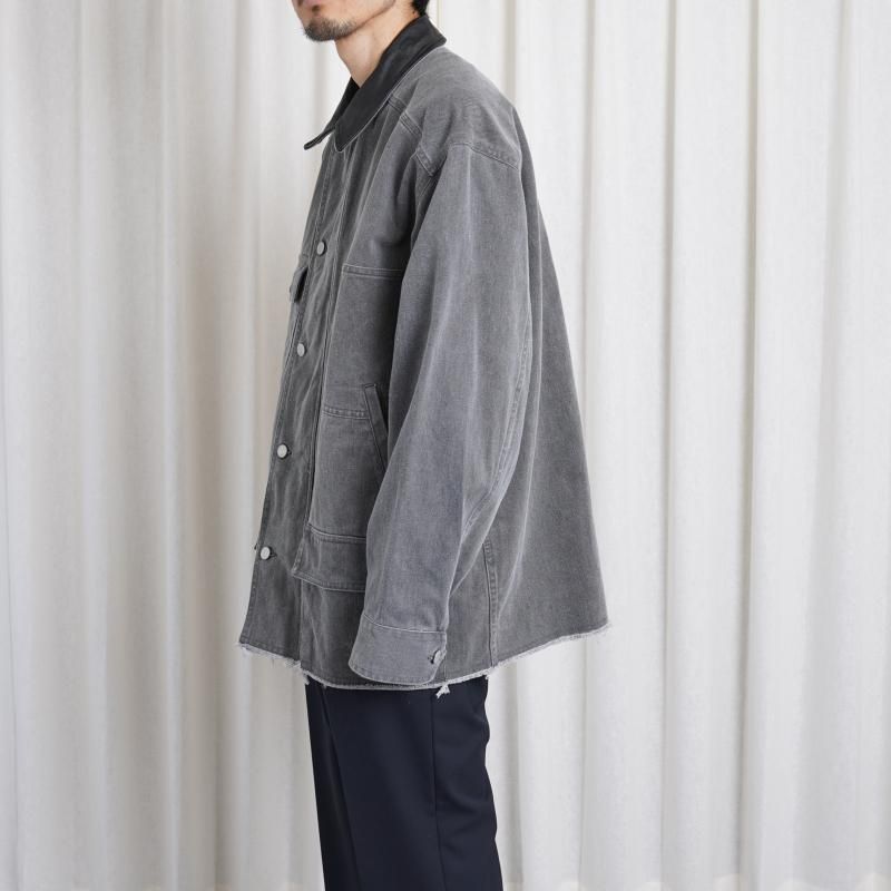 25S/SۡYOKE 衼 COTTON CUT-OFF COVERALL JACKET / GRAY