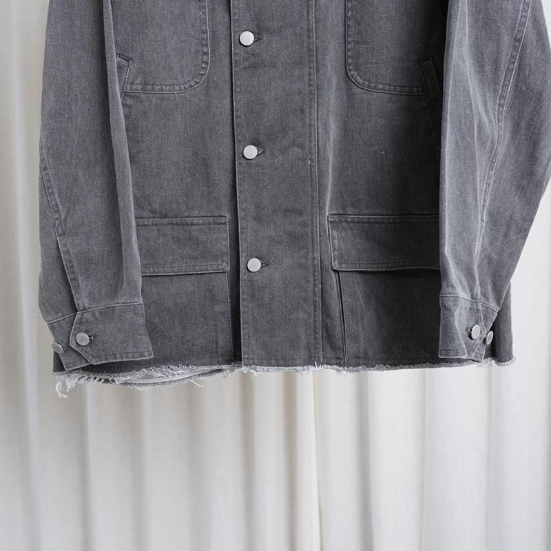 25S/SۡYOKE 衼 COTTON CUT-OFF COVERALL JACKET / GRAY
