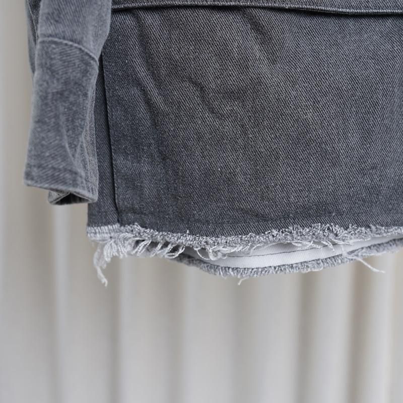 25S/SۡYOKE 衼 COTTON CUT-OFF COVERALL JACKET / GRAY