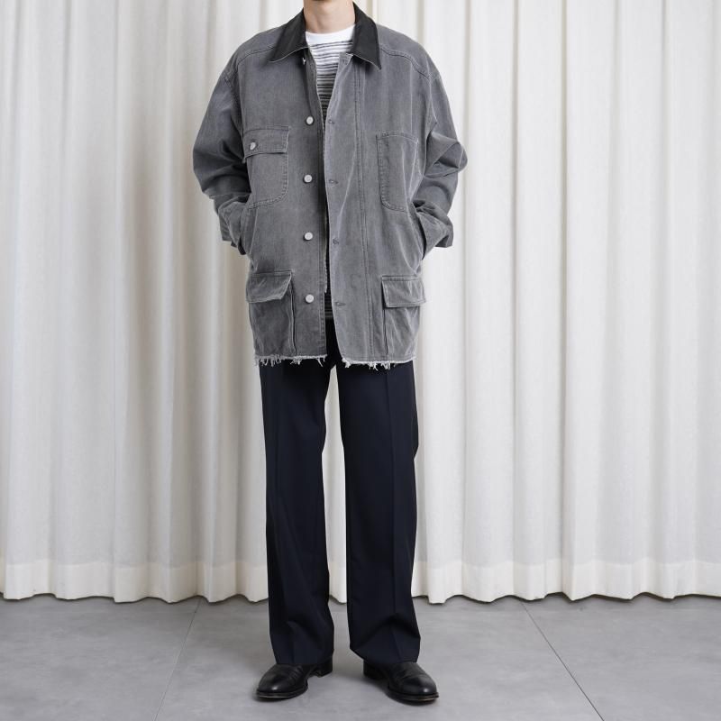 25S/SۡYOKE 衼 COTTON CUT-OFF COVERALL JACKET / GRAY