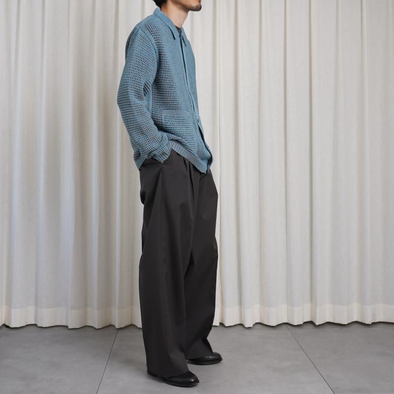 25S/SۡYOKE 衼 MESH KNITTED SHIRT CARDIGAN /  BLUE


