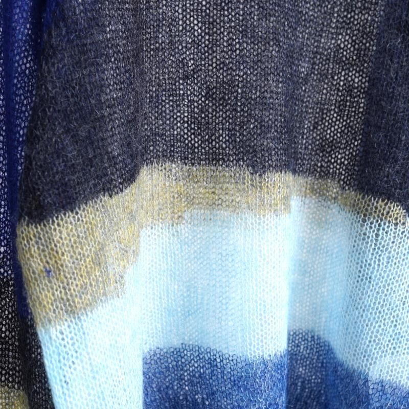 25S/SۡYOKE 衼MOHAIR INTARSIA SHEER SWEATER / NAVY