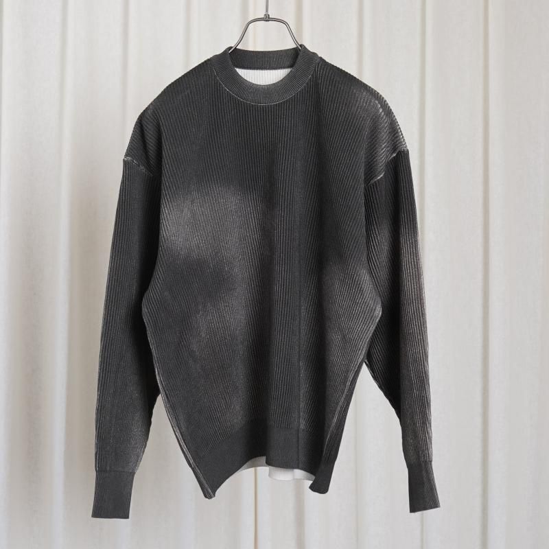 25S/Sۡssstein 奿 DISCOLORATION RIB KNIT LS / GREY