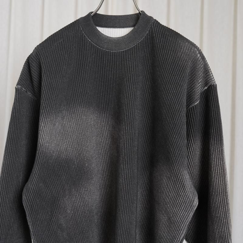 25S/Sۡssstein 奿 DISCOLORATION RIB KNIT LS / GREY