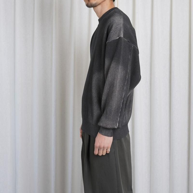 25S/Sۡssstein 奿 DISCOLORATION RIB KNIT LS / GREY