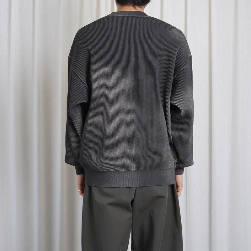 25S/Sۡssstein 奿 DISCOLORATION RIB KNIT LS / GREY