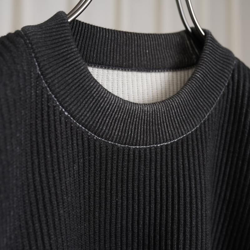 25S/Sۡssstein 奿 DISCOLORATION RIB KNIT LS / GREY