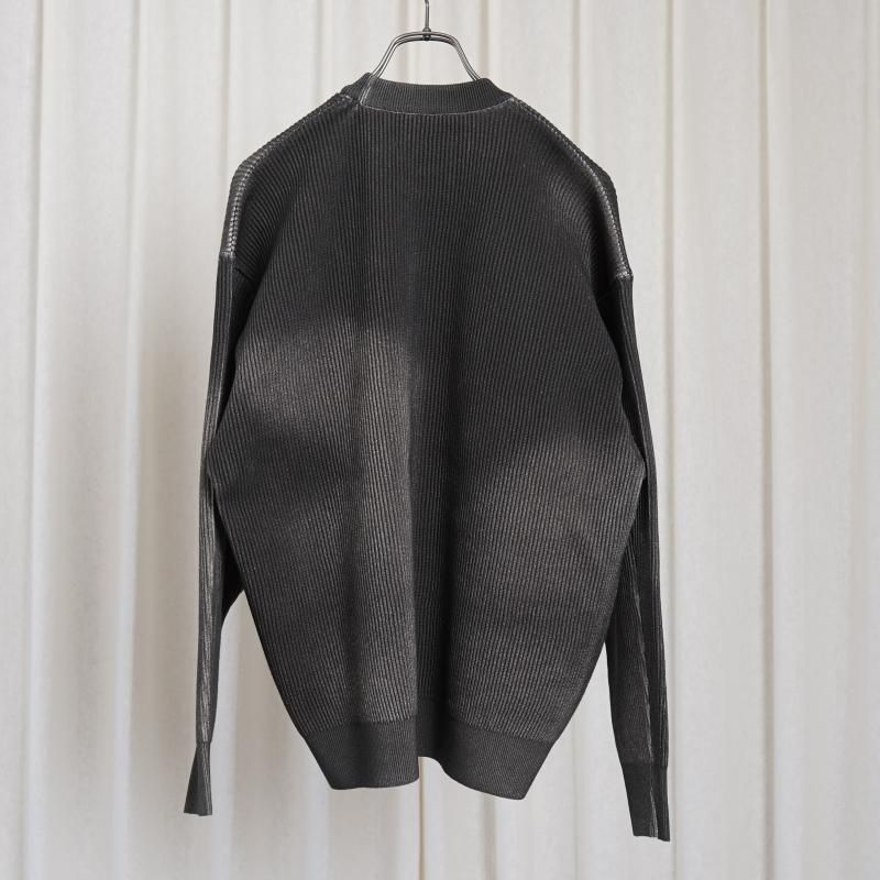 25S/Sۡssstein 奿 DISCOLORATION RIB KNIT LS / GREY