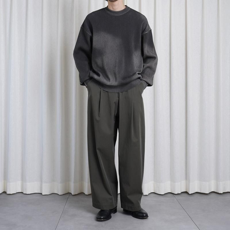 25S/Sۡssstein 奿 DISCOLORATION RIB KNIT LS / GREY
