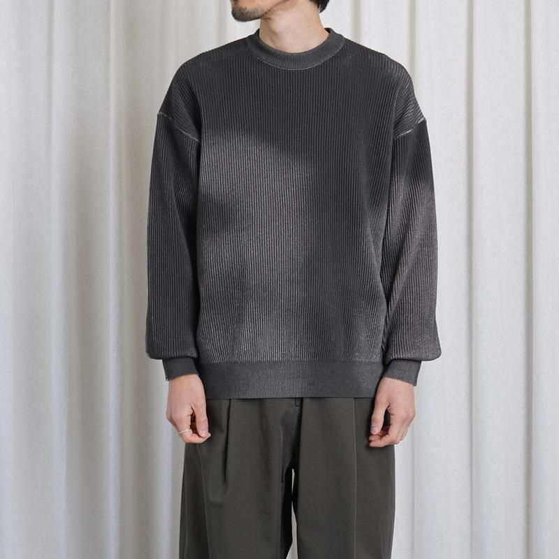 25S/Sۡssstein 奿 DISCOLORATION RIB KNIT LS / GREY