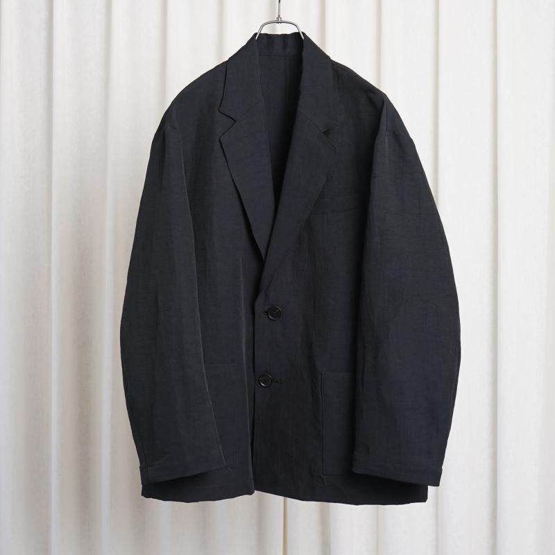 25S/Sۡssstein 奿 LI/NY POPLIN SINGLE BREASTED JACKET / BLACK