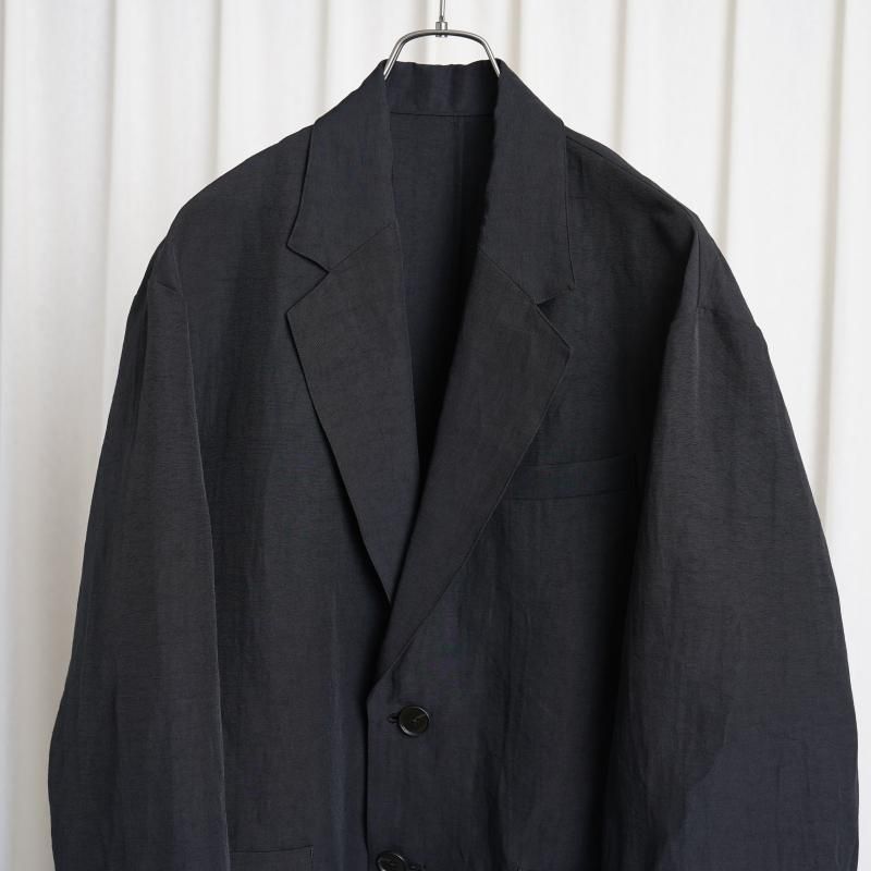 25S/Sۡssstein 奿 LI/NY POPLIN SINGLE BREASTED JACKET / BLACK