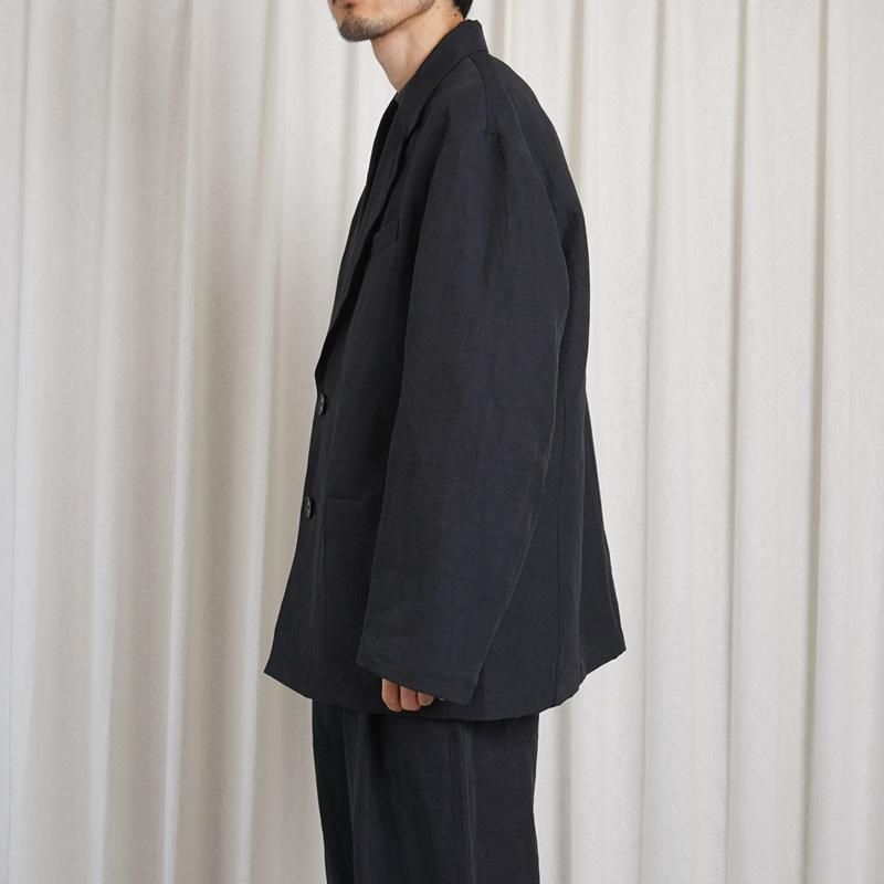 25S/Sۡssstein 奿 LI/NY POPLIN SINGLE BREASTED JACKET / BLACK