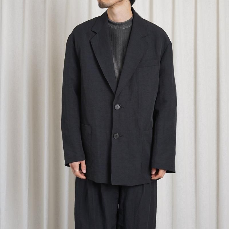 25S/Sۡssstein 奿 LI/NY POPLIN SINGLE BREASTED JACKET / BLACK